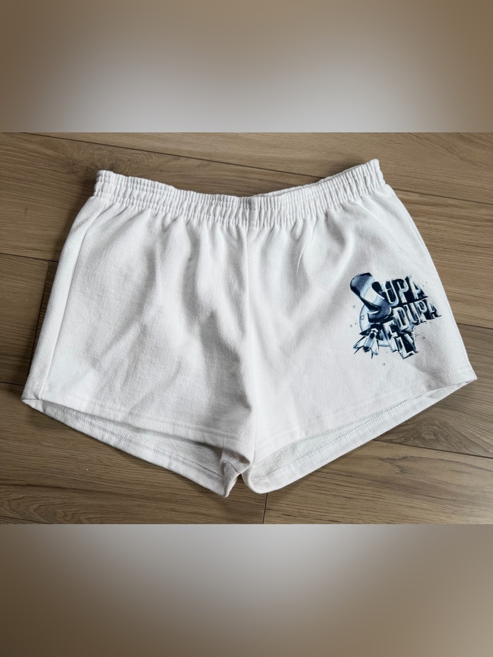 Supa Dupa Fly Missy Misdemeanor Elliott Cotton Shorts Sz L White NWOT RARE